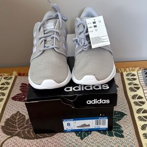 Adidas QT Racer Light Gray Purple Striped Sneakers